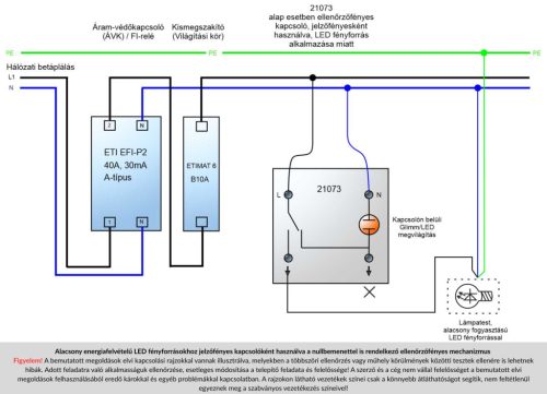 21073 Váltókapcsoló ellenőrző fénnyel