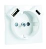 Fehér USB töltő aljzat (Schuko + USB-A + USB-C) - komplett - mec21 (21137+90630_TBR+90910_TBR)