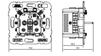 Fekete USB töltő aljzat (Schuko + USB-A + USB-C) - komplett - mec21 (21137+90630_TPM+90910_TPM)