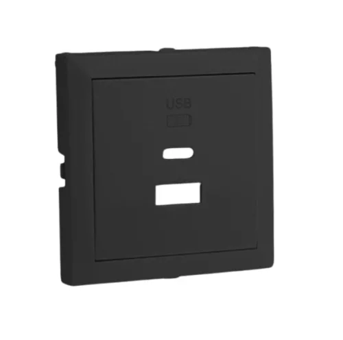 Fekete USB töltő aljzat (USB-A + USB-C) - komplett - mec21 (21381+90674_TPM+90910_TPM)