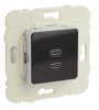 Fehér USB töltő aljzat (2x USB-C) - komplett - mec21 (21382+90675_TBR+90910_TBR)