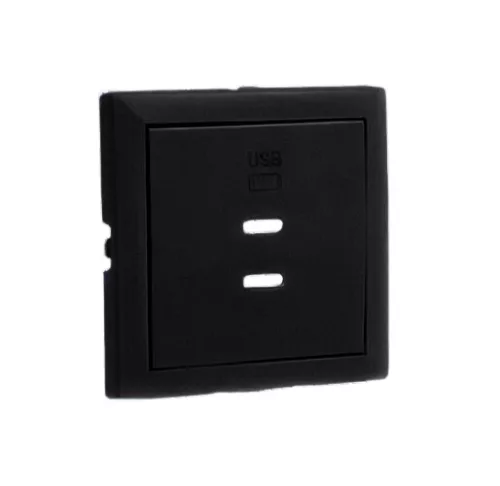 Fekete USB töltő aljzat (2x USB-C) - komplett - mec21 (21382+90675_TPM+90910_TPM)