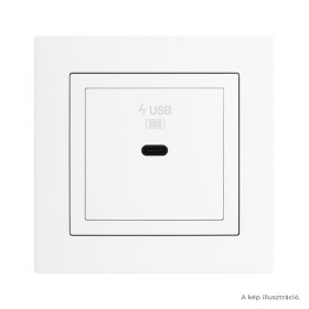   Fehér USB-C gyorstöltő aljzat - komplett - mec21 (21398+90676_TBR+90910_TBR)