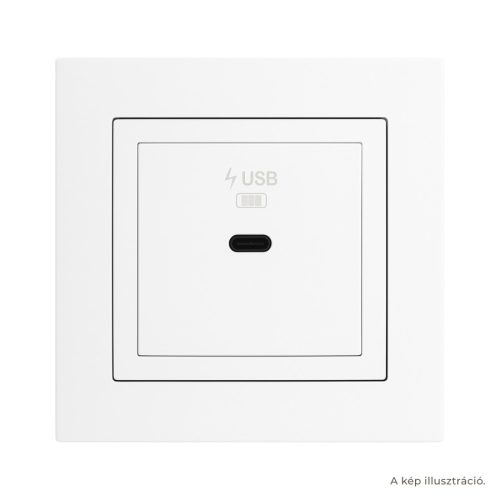 Fehér USB-C gyorstöltő aljzat - komplett - mec21 (21398+90676_TBR+90910_TBR)