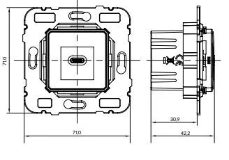 Fehér USB-C gyorstöltő aljzat - komplett - mec21 (21398+90676_TBR+90910_TBR)