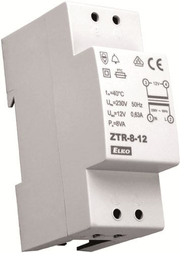 ZTR-8-12 Csengőtranszformátor / 2 modul, 12V