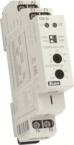 TER-3H - Termosztát, -15.. +45 C, állítható hiszterézis