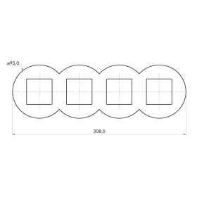 43940_TAL Siza négyes keret, alumínium színű