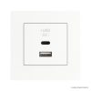 Fehér dupla USB töltő (USB-A + USB-C) - komplett - q45 (45381_SBR+45910_TBR+45993)
