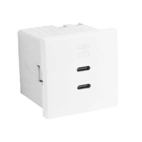 45382_SBR dupla USB töltő (2x USB-C), fehér
