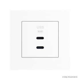   Fehér dupla USB töltő (2x USB-C) - komplett - q45 (45382_SBR+45910_TBR+45993)