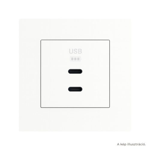 Fehér dupla USB töltő (2x USB-C) - komplett - q45 (45382_SBR+45910_TBR+45993)