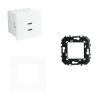 Fehér dupla USB töltő (2x USB-C) - komplett - q45 (45382_SBR+45910_TBR+45993)