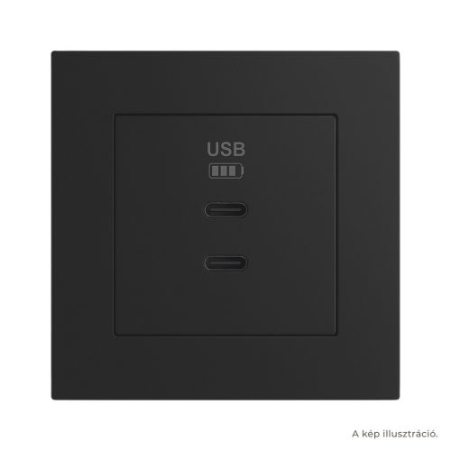 Fekete dupla USB töltő (2x USB-C) - komplett - q45 (45382_SPM+45910_TPM+45993)