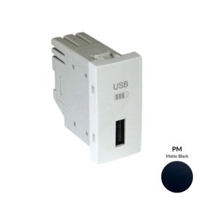 45383_SPM USB-A töltő, matt feket - 1 modul