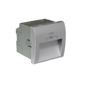   45384_SAL dupla USB töltő (2x USB-A), 20°-os kimenet, alumínium