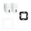 Fehér USB-C töltő, 1 modul x2 - komplett - q45 (2x45387_SBR+45910_TBR+45993)