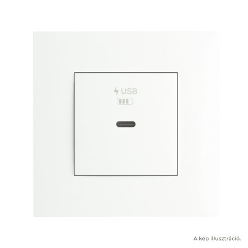 Fehér USB-C gyorstöltő aljzat (30W) - komplett - q45 (45398_SBR+45910_TBR+45993)