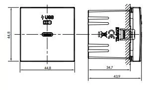 Fehér USB-C gyorstöltő aljzat (30W) - komplett - q45 (45398_SBR+45910_TBR+45993)