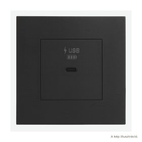   Fekete USB-C gyorstöltő aljzat (30W) - komplett - q45 (45398_SPM+45910_TPM+45993)