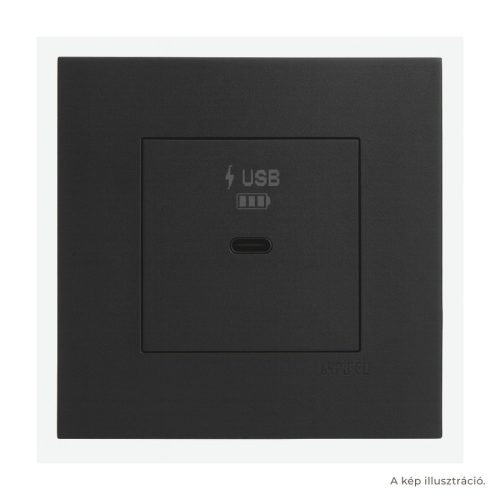 Fekete USB-C gyorstöltő aljzat (30W) - komplett - q45 (45398_SPM+45910_TPM+45993)