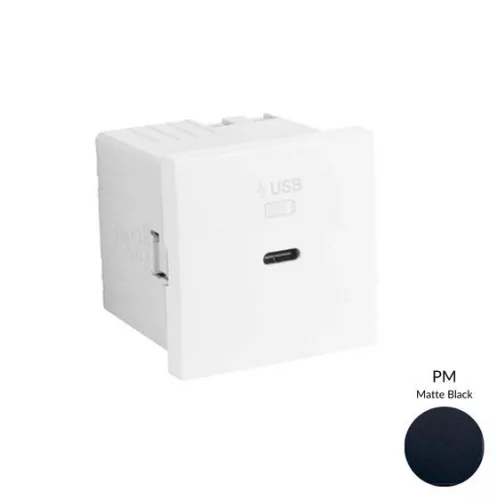 Fekete USB-C gyorstöltő aljzat (30W) - komplett - q45 (45398_SPM+45910_TPM+45993)