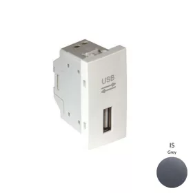   45437_SIS USB-A adatkommunikációs aljzat, szürke - 1 modul
