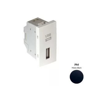   45437_SPM USB-A adatkommunikációs aljzat, matt fekete - 1 modul