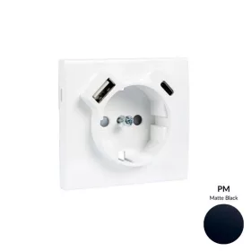   50630_TPM Fedlap Schuko + USB-A + USB-C aljzathoz,matt fekete