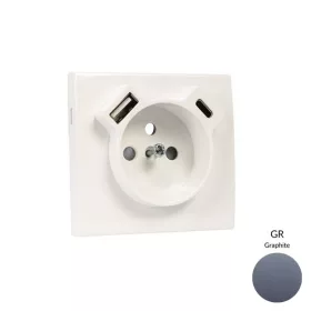   50650_TGR Fedlap Francia dugalj + USB-A + USB-C aljzathoz, grafit