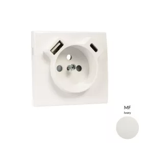   50650_TMF Fedlap Francia dugalj + USB-A + USB-C aljzathoz, elefántcsont