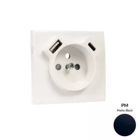   50650_TPM Fedlap Francia dugalj + USB-A + USB-C aljzathoz, matt fekete