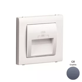   50673_TGR dupla USB töltő (2x USB-A), 20°-os kimenet, gránit