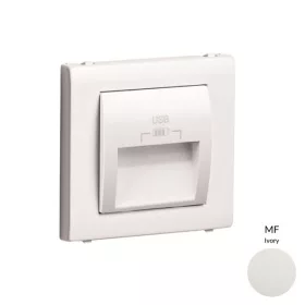   50673_TMF dupla USB töltő (2x USB-A), 20°-os kimenet, elefántcsont