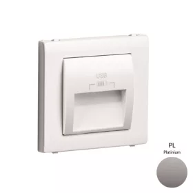   50673_TPL dupla USB töltő (2x USB-A), 20°-os kimenet, platina