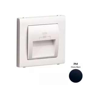   50673_TPM dupla USB töltő (2x USB-A), 20°-os kimenet, matt fekete