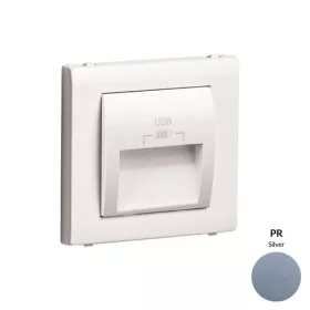   50673_TPR dupla USB töltő (2x USB-A), 20°-os kimenet, ezüst