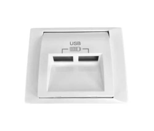 70673_TBR dupla USB töltő (2x USB-A), 20°-os kimenet, fehér