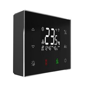   RFTC-3/B - Érintőgombos üveg termosztát fancoilokhoz - fekete