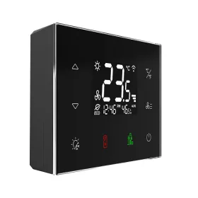   RFTC-3/B - Érintőgombos üveg termosztát fancoilokhoz - fekete