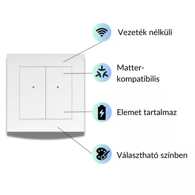 RFWB-40G/MT - Nyomógombos fali vezérlő, 4 gombos - MATTER