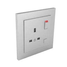   90184_CAL Komplett csatlakozóaljzat (brit típusú) alumínium