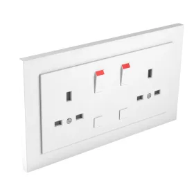   90344_CBR Komplett dupla csatlakozóaljzat (brit típusú) fehér