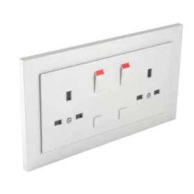   90344_CGE Komplett dupla csatlakozóaljzat (brit típusú) jég