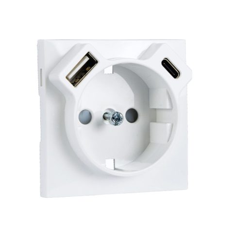 90630 TGE - Fedlap Schuko + USB-A + USB-C aljzathoz, jég