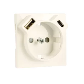   90630 TPE - Fedlap Schuko + USB-A + USB-C aljzathoz, gyöngyház