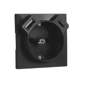 90630 TPM - Fedlap Schuko + USB-A + USB-C aljzathoz, fekete