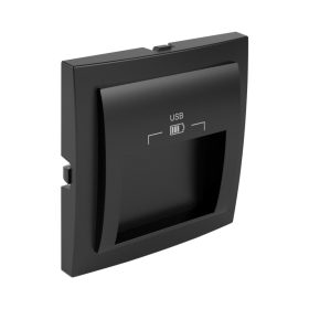 90673_TPM Fedlap dupla USB-A aljzathoz 
(20°-os), fekete