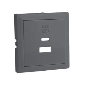   90674_TIS Fedlap dupla töltő aljzathoz (USB-A + USB-C), szürke