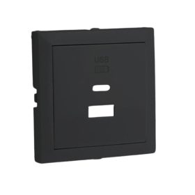   90674_TPM Fedlap dupla töltő aljzathoz (USB-A + USB-C), fekete